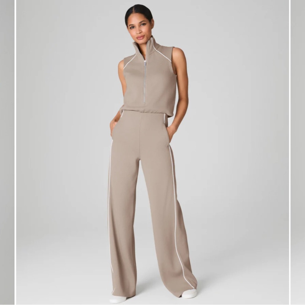 Elegant Taupe Sleeveless Jumpsuit